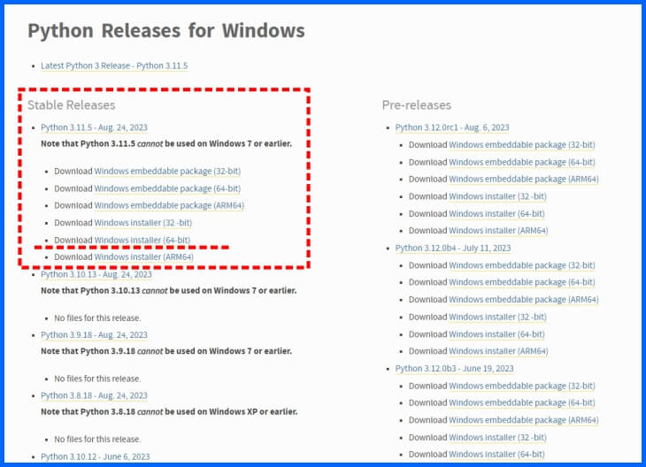 Python Releases for Windows