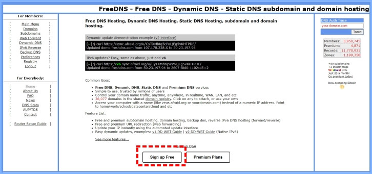 Free DNS 신청하기