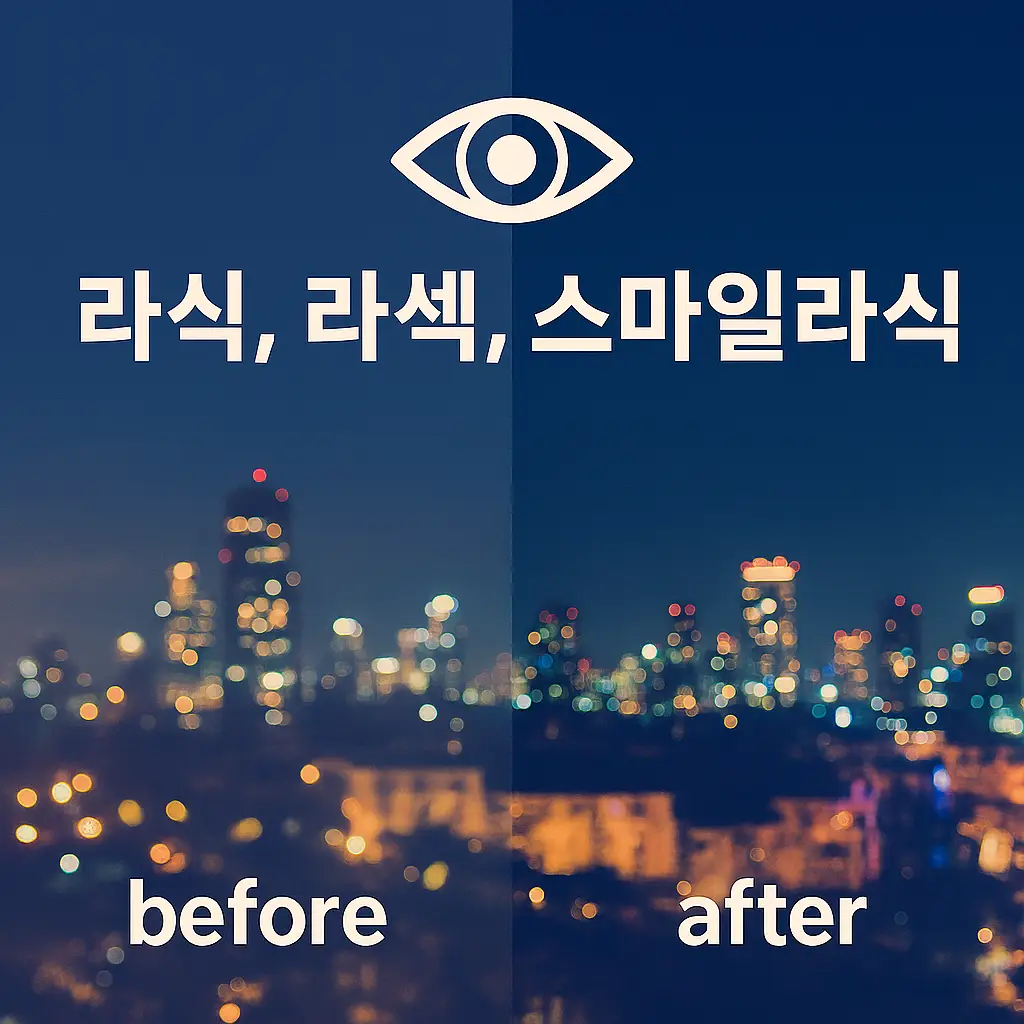 2025년 라식 라섹 스마일라식 차이점, 비용, 부작용 총정리 (안과 병원 선택 팁) 2025년 라식 라섹 스마일라식 차이점, 비용, 부작용 총정리 (안과 병원 선택 팁)