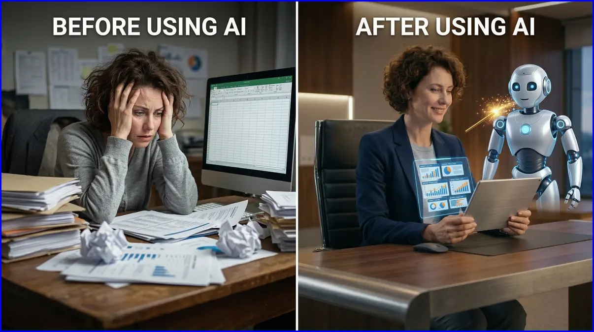 AI 툴 사용 전후의 업무 환경 비교