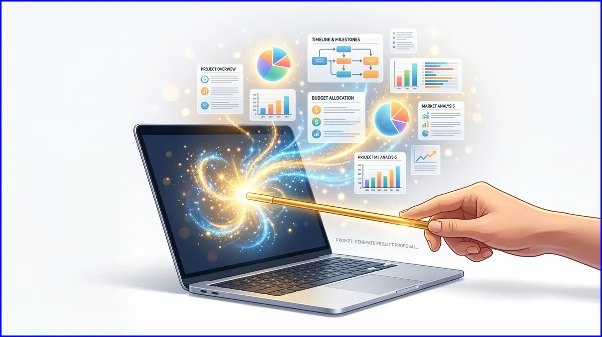 마법처럼 기획서를 완성해주는 AI 프롬프트 개념도