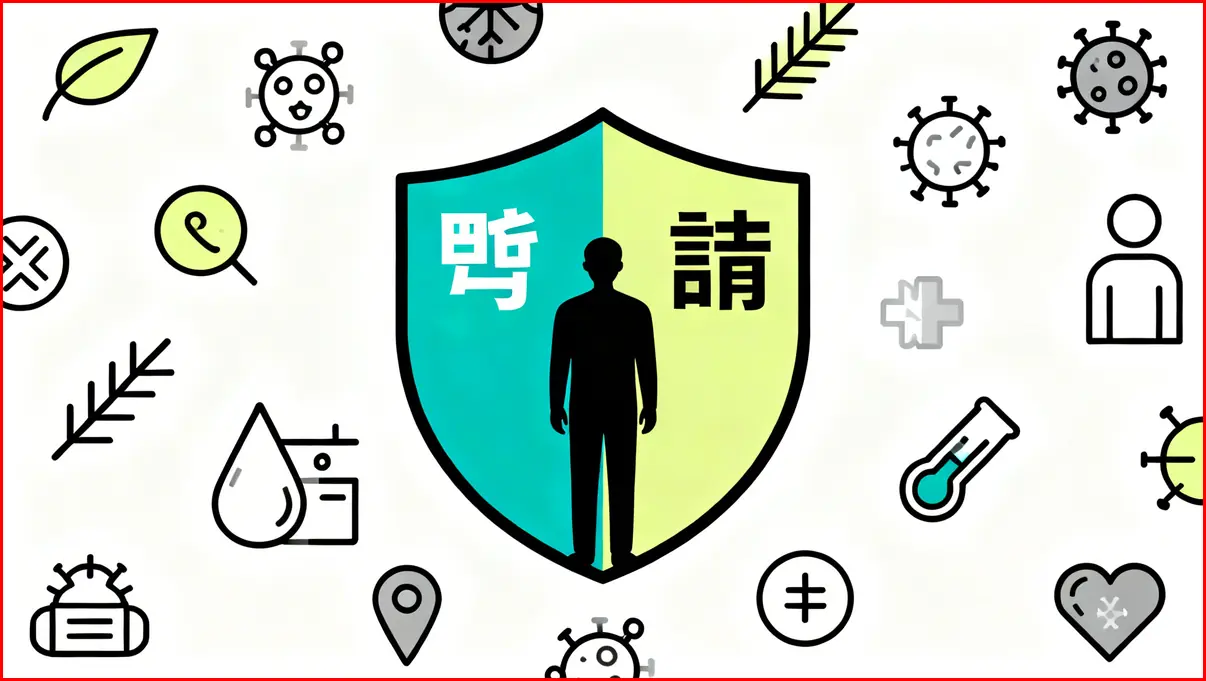 면역력과 장 건강의 상관관계를 시각적으로 표현한 그래픽 이미지