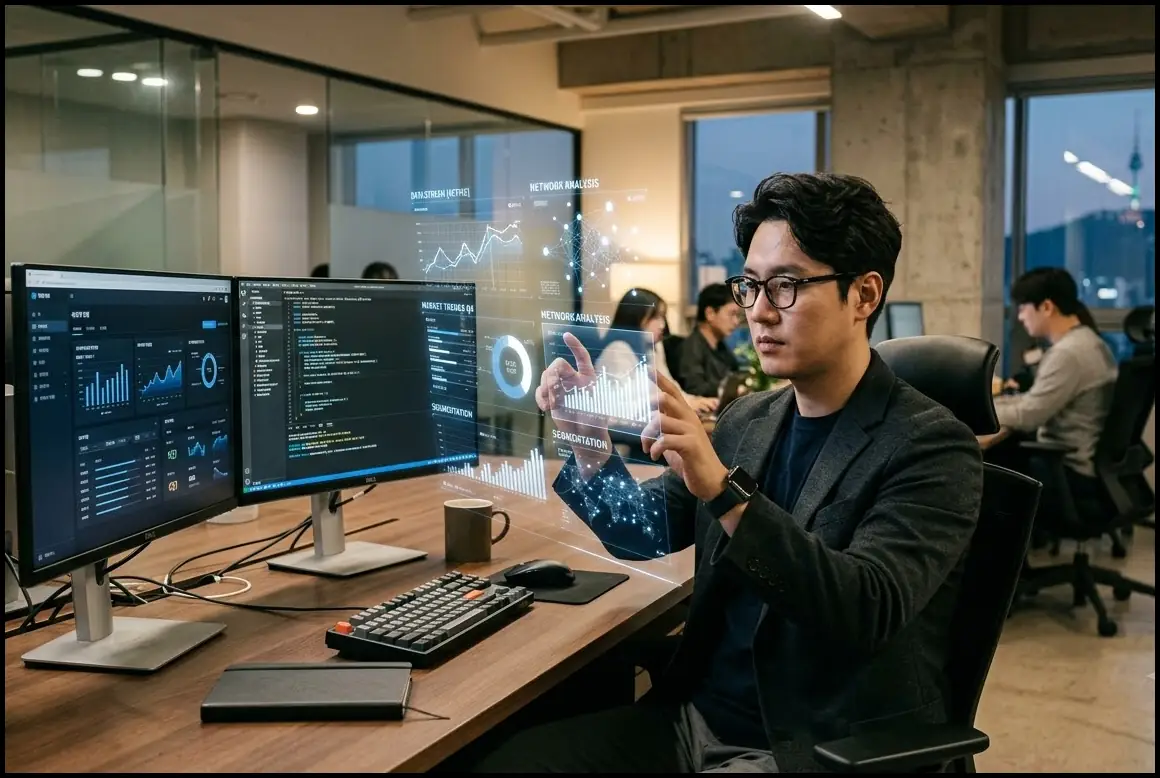 월급만 믿었는데 기가막힌 수익.. 몰랐는데 싹 다 돈 벌고 있는 AI 부업 추천 TOP10 3 AI 자동화 워크플로우 시스템을 구축하는 전문가의 모습