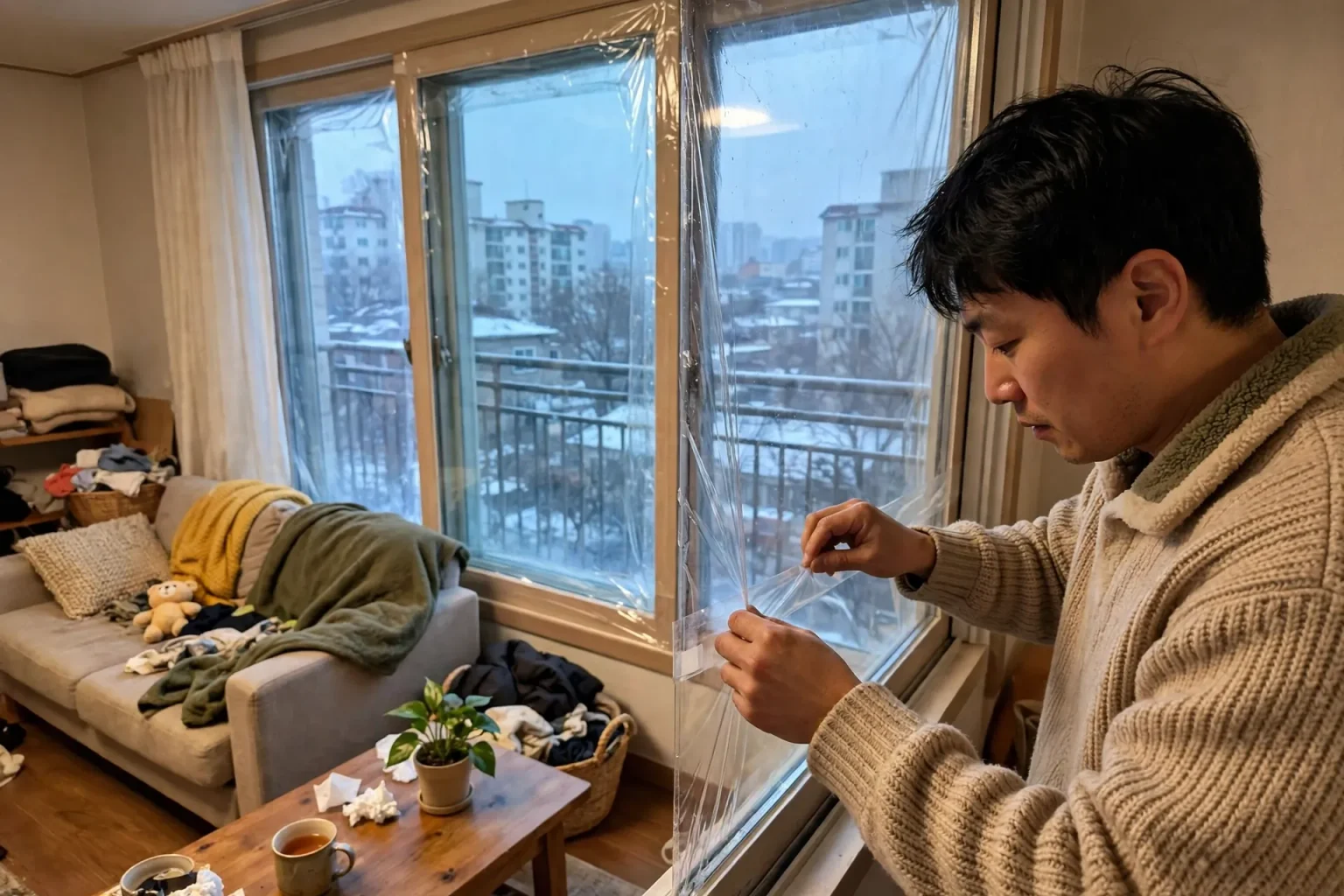 도시가스 캐시백, 신청 안 하면 3% 아껴도 환급 0원인 이유 4 창문에 단열 필름을 붙이며 도시가스 캐시백 절감률을 높이는 겨울 단열
