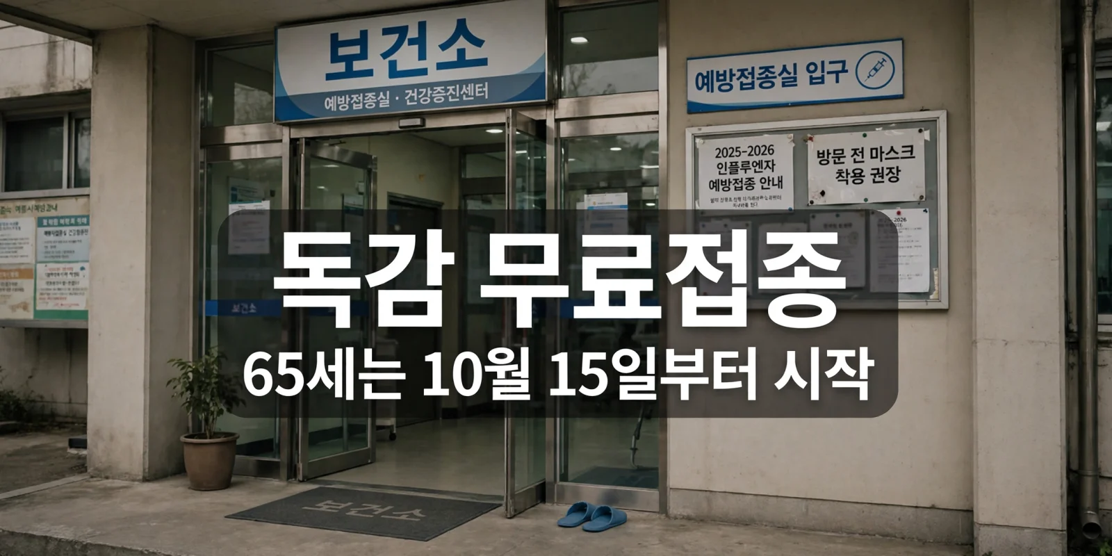독감 무료접종, 시작일 모르고 가면 헛걸음합니다 — 65세는 10월 15일부터 독감 무료접종, 시작일 모르고 가면 헛걸음합니다 — 65세는 10월 15일부터