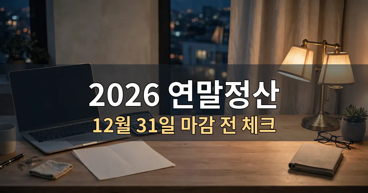 2026 연말정산, 12월 31일 지나면 900만원 공제 놓치는 이유 2026 연말정산, 12월 31일 지나면 900만원 공제 놓치는 이유